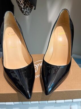 Christian Louboutin Black Patent Pointed Pumps